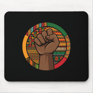Melanin Fist Black History Month Afro American Afr Mouse Pad
