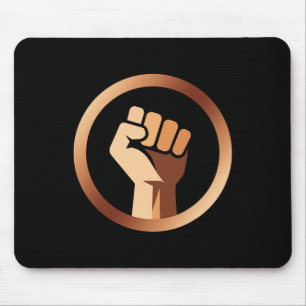 Melanin Fist Black History Month Afro American Afr Mouse Pad