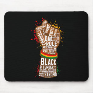 Melanin Fist Hand Dad African American Black Histo Mouse Pad