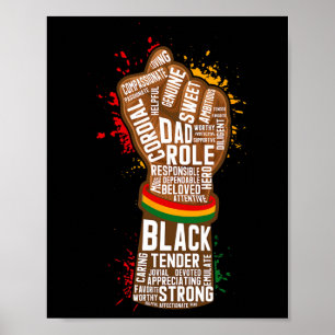 Melanin Fist Hand Dad African American Black Histo Poster
