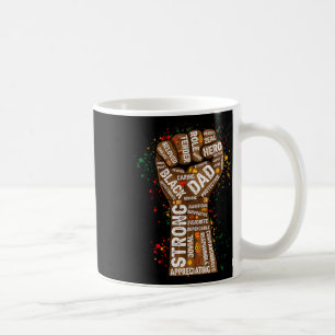 Melanin Fist Hand Word Art Black King Afro Man Fat Coffee Mug