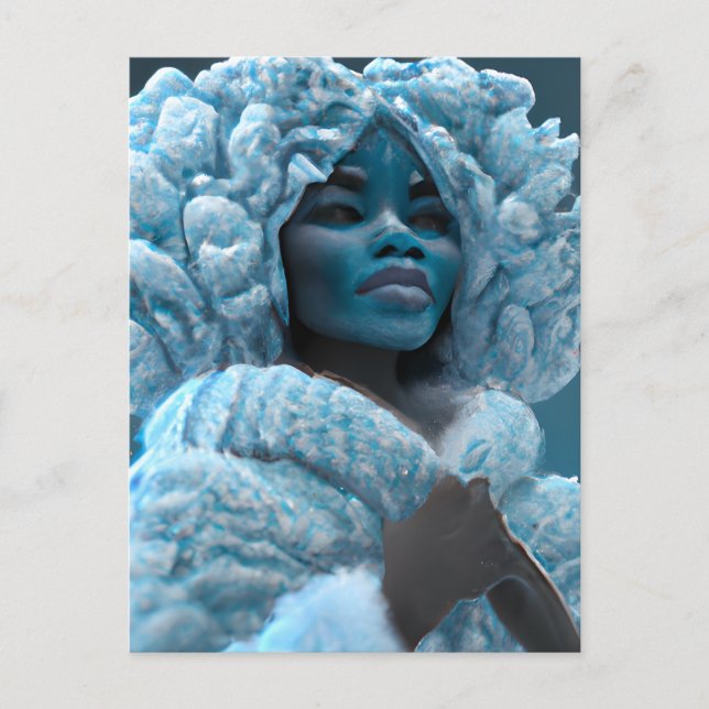 Melanin Freezing Cold Frozen Black Princess  Postcard (Front)