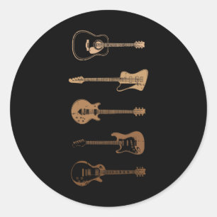 Melanin Guitar Juneteenth Black History Guitarist  Classic Round Sticker