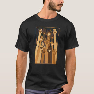 Melanin Hand Hearts Black History Month BLM Africa T-Shirt