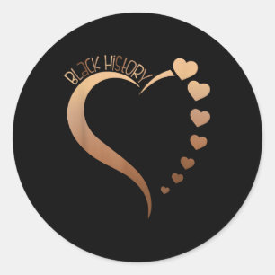 Melanin Heart Black History Month Proud Black Afri Classic Round Sticker