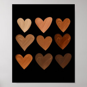 Melanin Heart Diversity Black History Poster