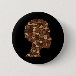 Melanin Hearts Pride For Women Girls - Black Histo 6 Cm Round Badge