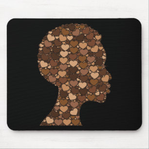 Melanin Hearts Pride For Women Girls - Black Histo Mouse Pad