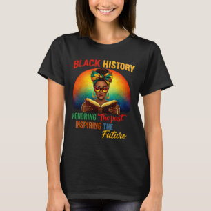 Melanin Honoring Past Inspiring Pride Book Black M T-Shirt