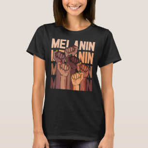 Melanin Leaders Black History Month Power Fist Han T-Shirt