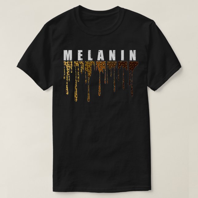 Melanin Leopard Plaid Women Men Black History Mont T-Shirt (Design Front)