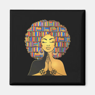 Melanin Librarian Bookworm Book Lover Black Histor Magnet