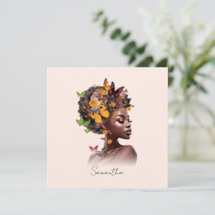 Melanin Magic: Afro Hair and Colourful Butterfly