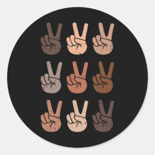 Melanin Peace Diversity Beauty Has No Skin Tone Bl Classic Round Sticker