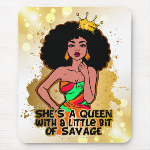 melanin poppin black women sista queen African sis Mouse Pad