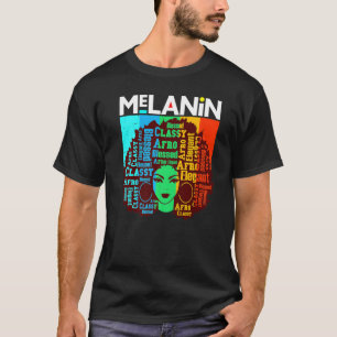 Melanin Poppin Distress Black Queens Sistas Women  T-Shirt