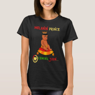 Melanin Prince Coming Soon Pregnant Mom To Be Dad T-Shirt