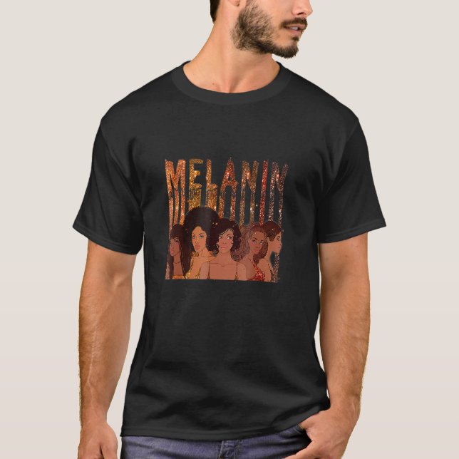 Melanin Princess African American Girls Black Hist T-Shirt (Front)