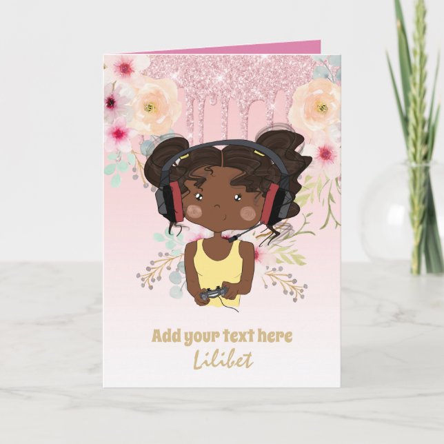 Melanin Princess Birthday Cards for all Ages (Front)