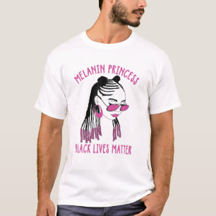 Melanin Princess Ladies African American Black Que T-Shirt