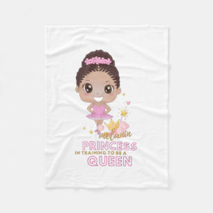 Melanin Princess Training To Be Queen Ballerina Fleece Blanket