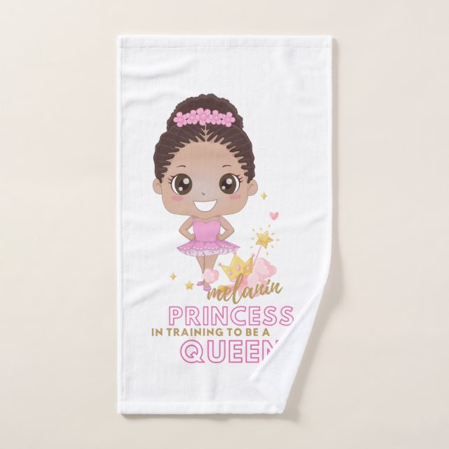 Melanin Princess Training To Be Queen Ballerina Hand Towel (Hand Towel)