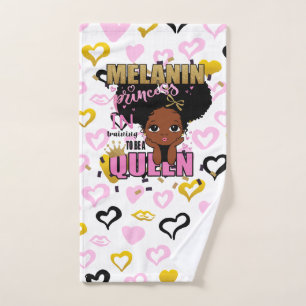 Melanin Princess Training To Be Queen Lilibet Gift Hand Towel