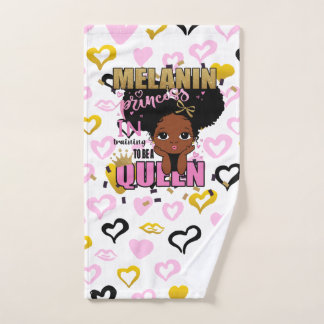 Melanin Princess Training To Be Queen Lilibet Gift Hand Towel