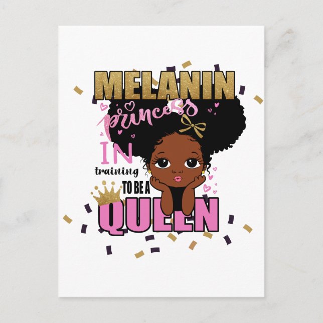 Melanin Princess Training To Be Queen Lilibet Gift Postcard (Front)