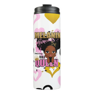 Melanin Princess Training To Be Queen Lilibet Gift Thermal Tumbler