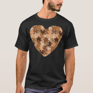 Melanin Puzzle Heart Black History Month BLM Afric T-Shirt