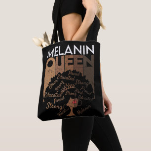 Melanin Queen African American Black Tote Bag