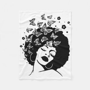 Melanin Queen African American Strong Black Natura Fleece Blanket