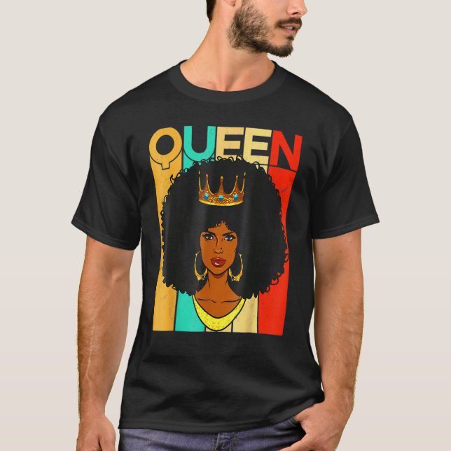 Melanin Queen African American Strong Black Natura T-Shirt (Front)