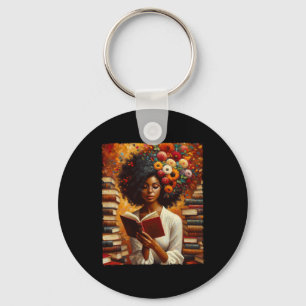 Melanin Queen Afro Womeneducated Reading Book Blac Key Ring