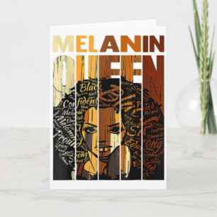 Melanin Queen Black History Month Afro African Pri Card