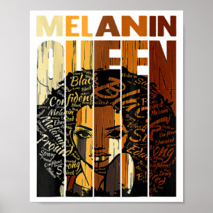 Melanin Queen Black History Month Afro African Pri Poster