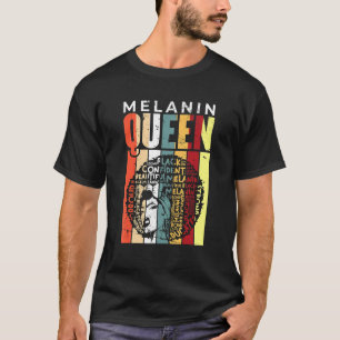 Melanin Queen Black History Month Black Pride Afro T-Shirt