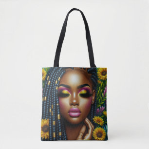Melanin Queen Floral Tote Bag