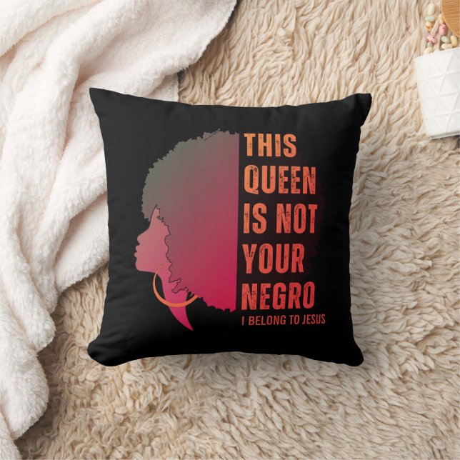Melanin Queen NOT YOUR NEGRO Afro Cushion (Blanket)