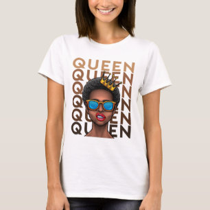 Melanin Queen Proud African American Black History T-Shirt