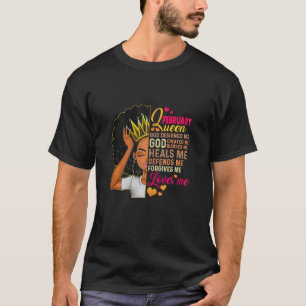 Melanin Queen Was Born In February Black Girl Birt T-Shirt