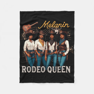 Melanin Rodeo Queen Black Cowgirl African American Fleece Blanket