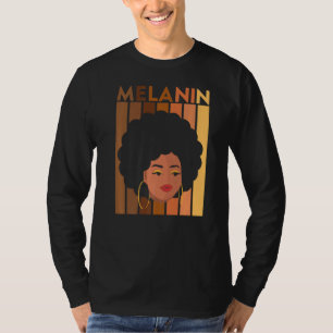 Melanin Shades Afro Girl African American Woman Em T-Shirt