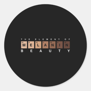 Melanin Shades Periodic Table Proudly African Gift Classic Round Sticker