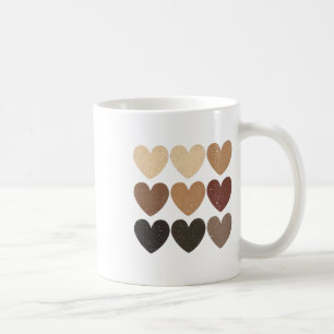 Melanin Skin Tone Hearts Juneteenth Black History Coffee Mug