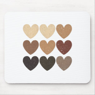 Melanin Skin Tone Hearts Juneteenth Black History Mouse Pad