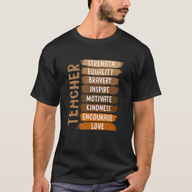 Melanin Teacher Black History Month African Black  T-Shirt (Front)