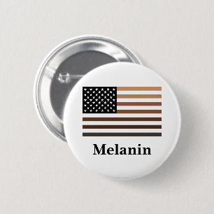Melanin USA Flag African American Black History 6 Cm Round Badge