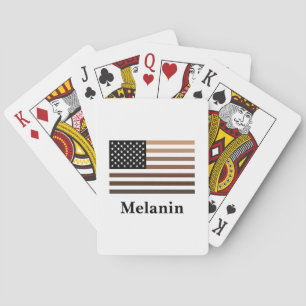 Melanin USA Flag African American Black History Playing Cards